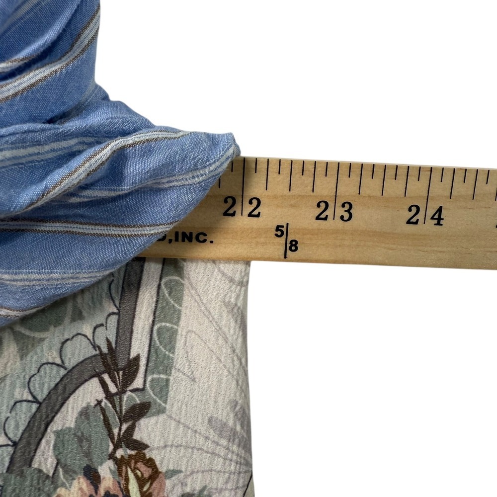 Aratta Silent Journey Mixed Print Boho Button Down Shirt Blue Floral Women's M - Picture 6 of 9